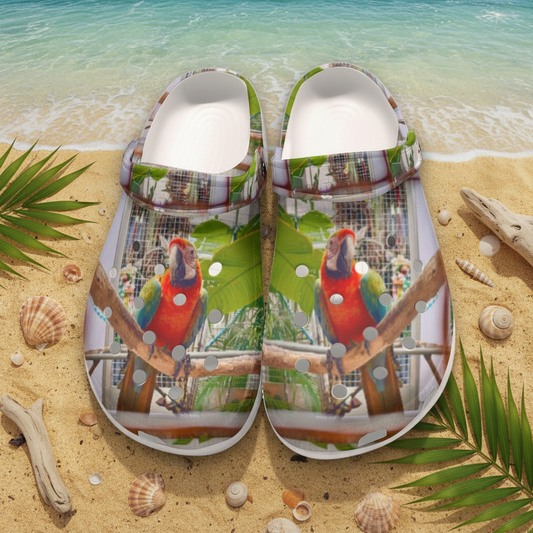 Tropical Parrot Photographic Waterproof Clogs Women’s Bird Print Cruise Vacay Classic Clogs