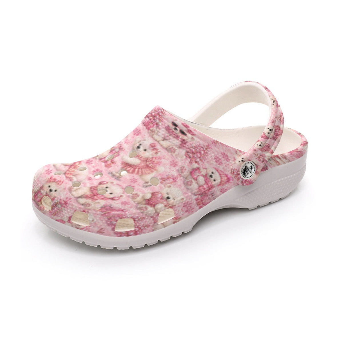Pink Christmas Polar Bear Feminine Holiday Women's Classic Clogs