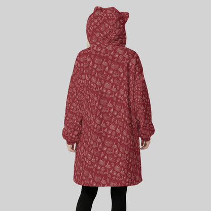 Cape Cod Cranberry Red Hoodie Blanket for Women – New England Inspired Fleece Wearable Blanket