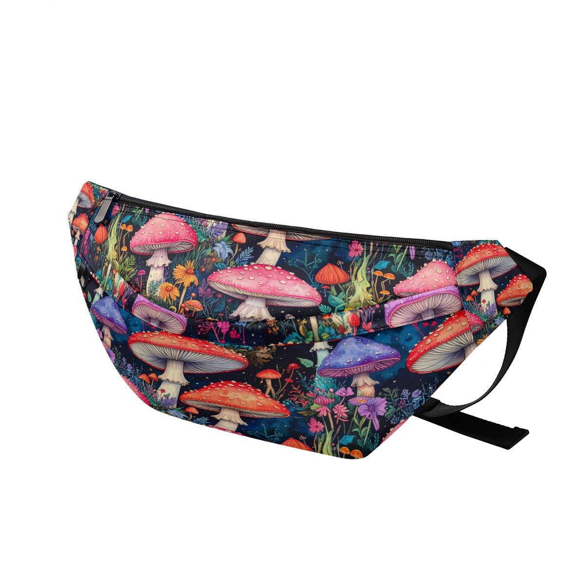 Fairycore Mushroom Fanny Pack Adjustable Waist Belt Bag with Multiple Pockets Large Fanny Bag