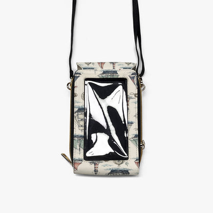 Vintage Sailboat Mobile Phone Chest Bag – Nautical Coastal Print Crossbody Bag
