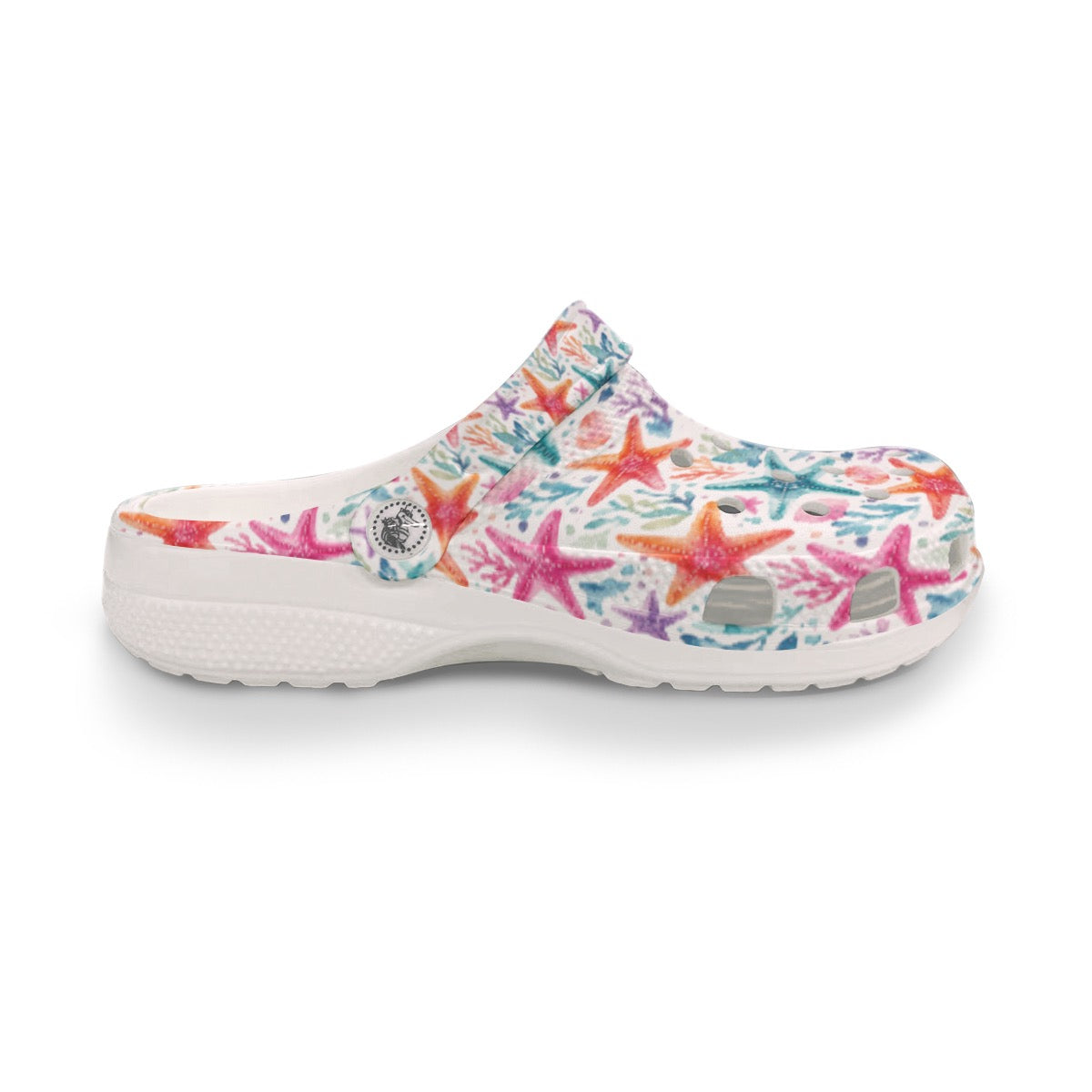 White Watercolor Sea Ocean Starfish Nautical Women's Classic Clogs