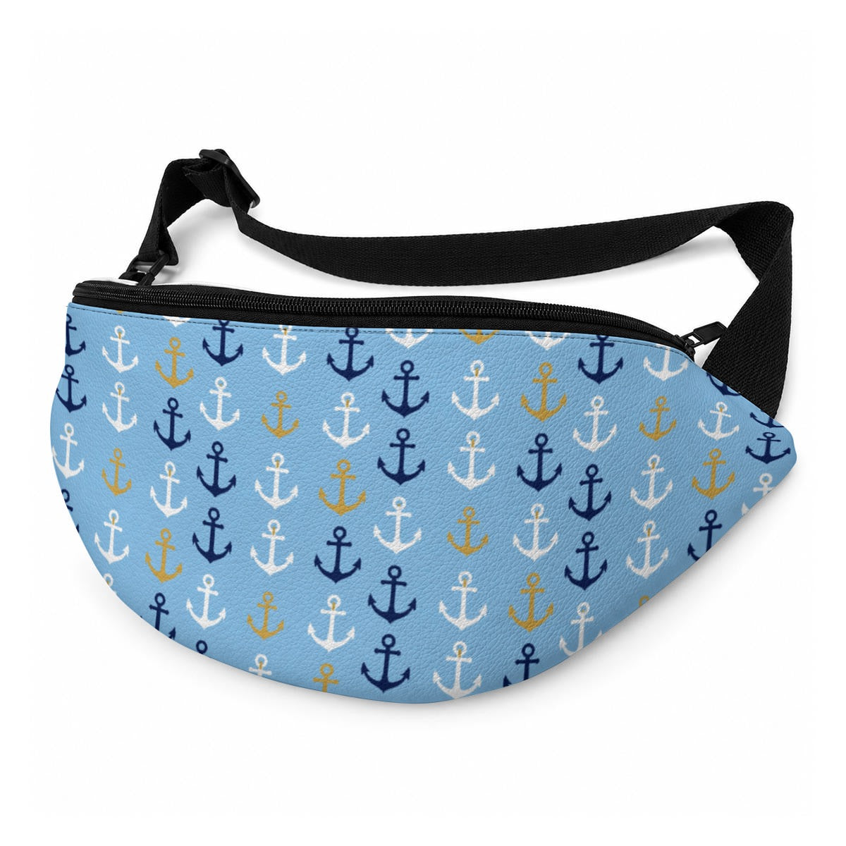 Sky Blue Nautical Anchor PU Bag – Coastal Cruise & Beach Print Crossbody