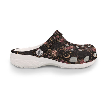 Fall Black Cat Witch Crystals Spell All-Over Print Women's Classic Clogs