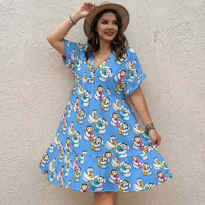Cruise Towel Animal Sky Blue Dress Lightweight Vacation Summer Dress for Women