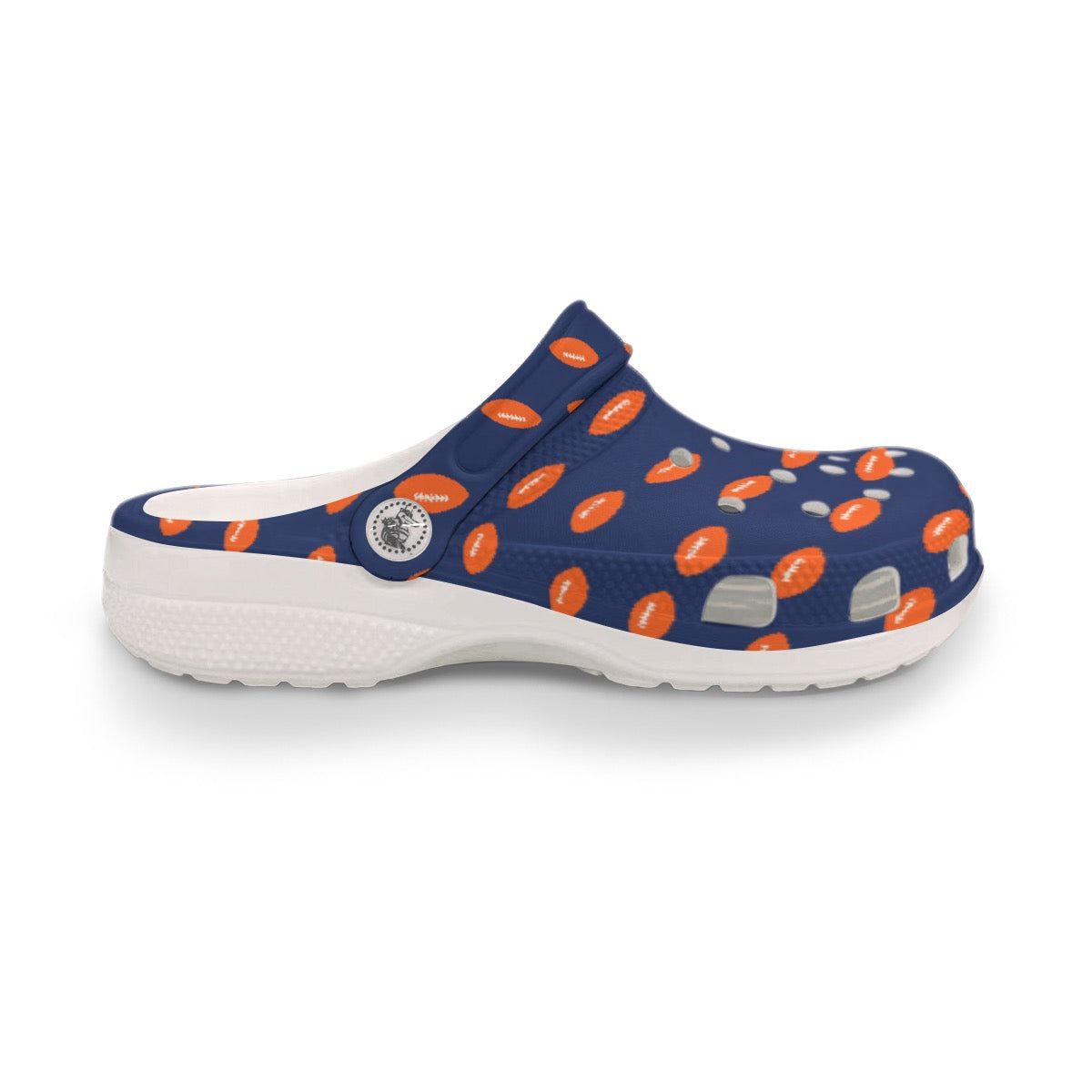 Men’s Florida Gators Inspired Dark Blue & Orange Football Clogs – Game Day Garden Shoes