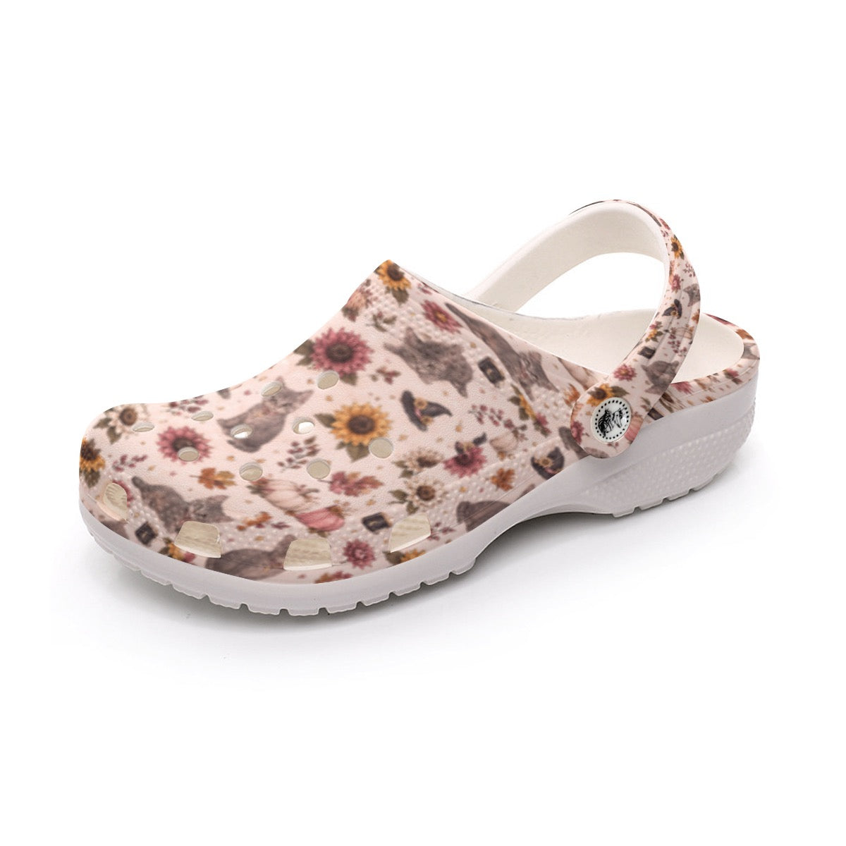 Happy Fall Kitten Sunflower All-Over Print Gardening Women's Classic Clogs