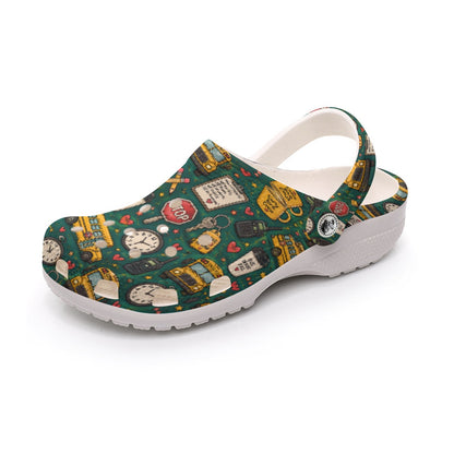 Bus Driver Themed All-Over Print Women's Classic Clogs