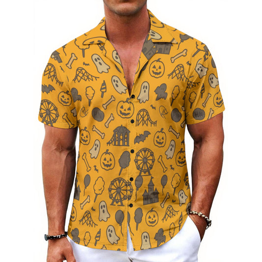 Theme Park Closed Forever Halloween Matching Couples All-Over Print Men's Shirt With Button Closure