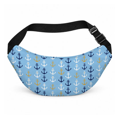 Sky Blue Nautical Anchor PU Bag – Coastal Cruise & Beach Print Crossbody