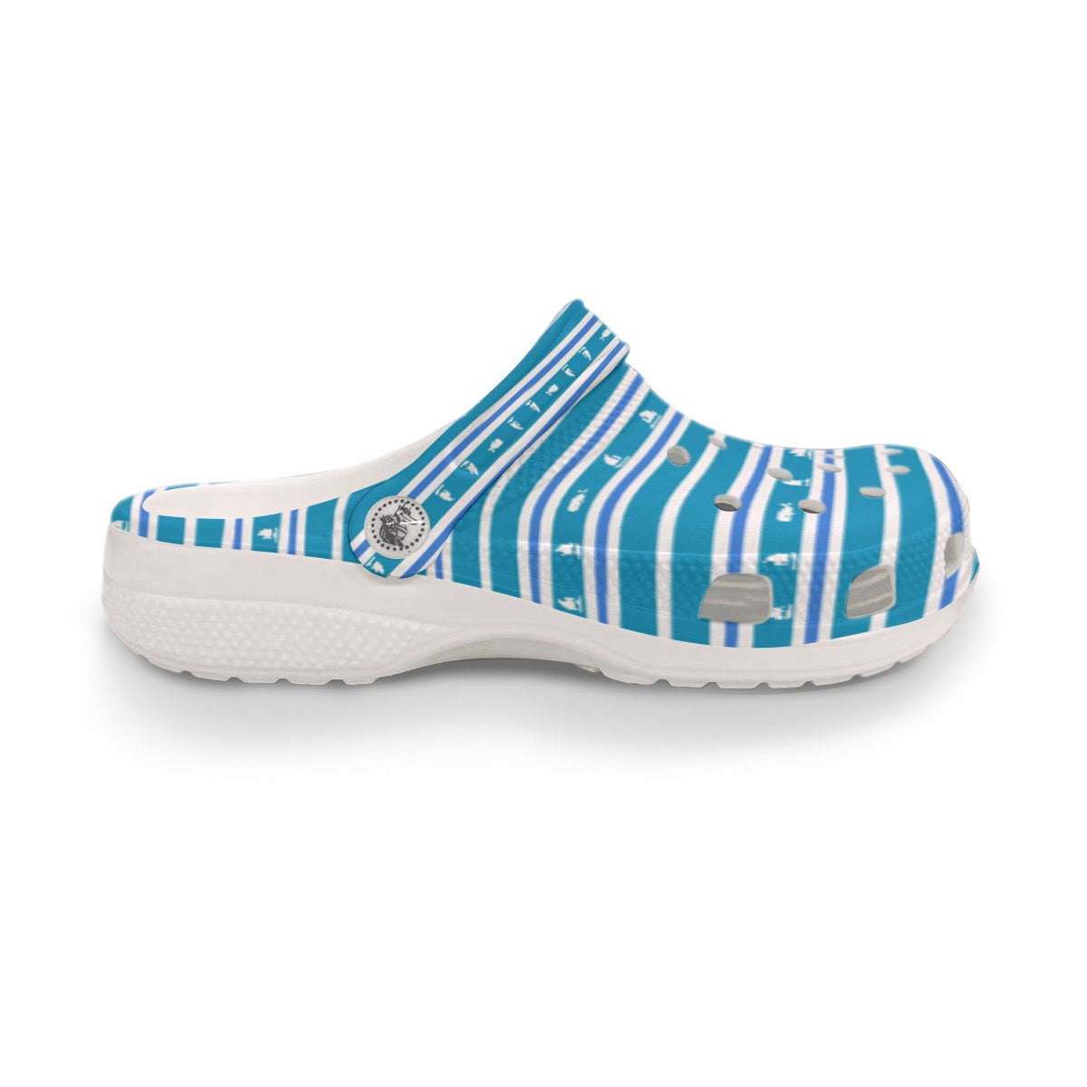 Blue Whale Clogs Nautical Striped Slip-On Shoes for Beach, Sailing & Summer Comfort Women’s Sandals