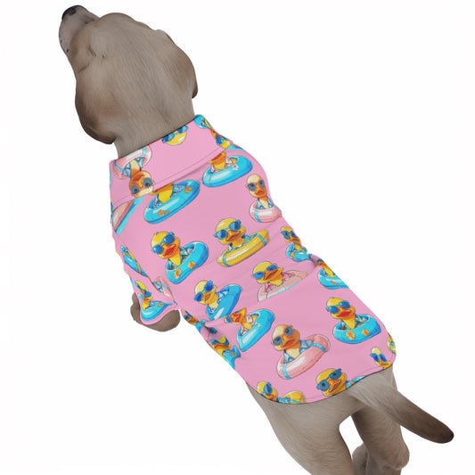 Pet Hawaiian Shirt Pink Rubber Duck Dog Button Up Matching Men's Sold Separately