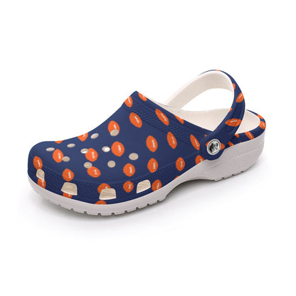 Men’s Florida Gators Inspired Dark Blue & Orange Football Clogs – Game Day Garden Shoes