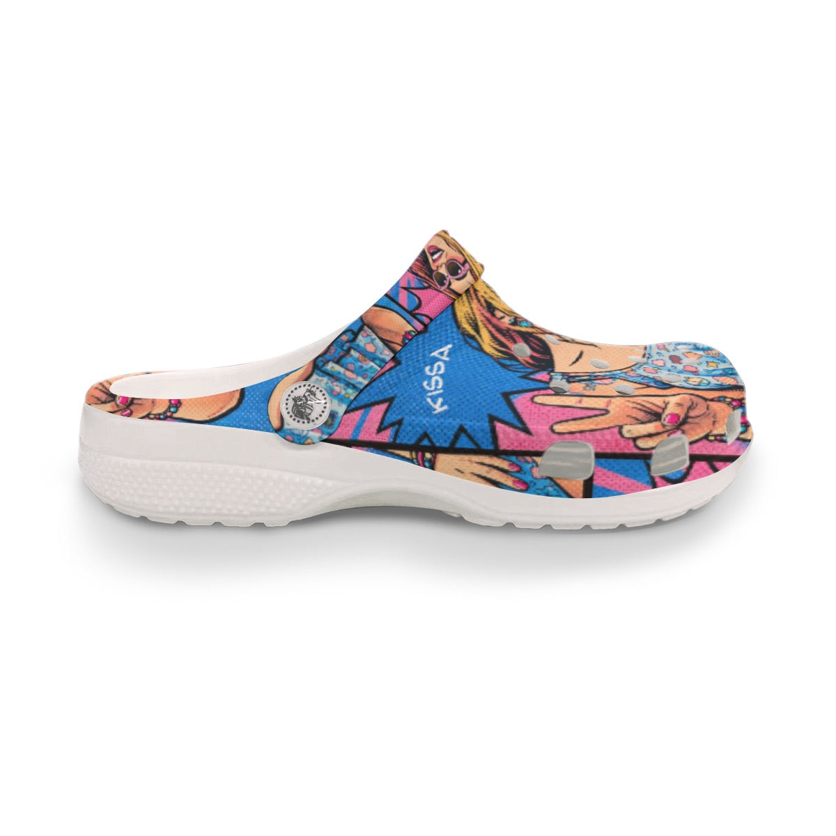 Cotton Candy Pop Icon Clogs High Fashion Pop Art Cruise Shoes Colorful Statement Vacation Footwear