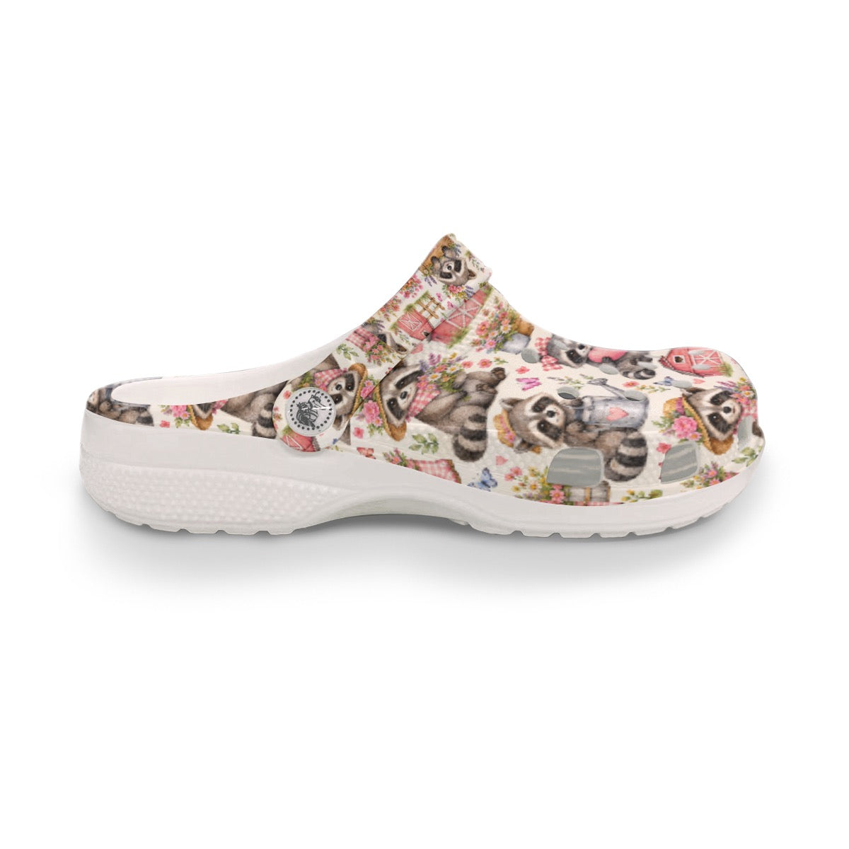 Gardening Raccoon Cute Farm Themed All-Over Print Women's Classic Clogs