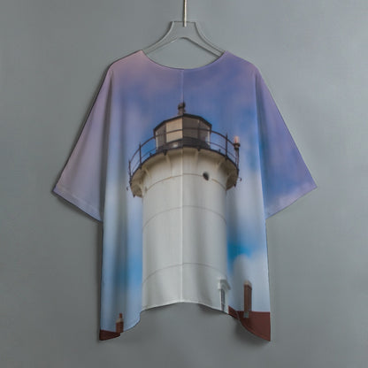 Nobska Lighthouse Falmouth, Massachusetts Cape Cod Photo Women's Bat Sleeve Shirt
