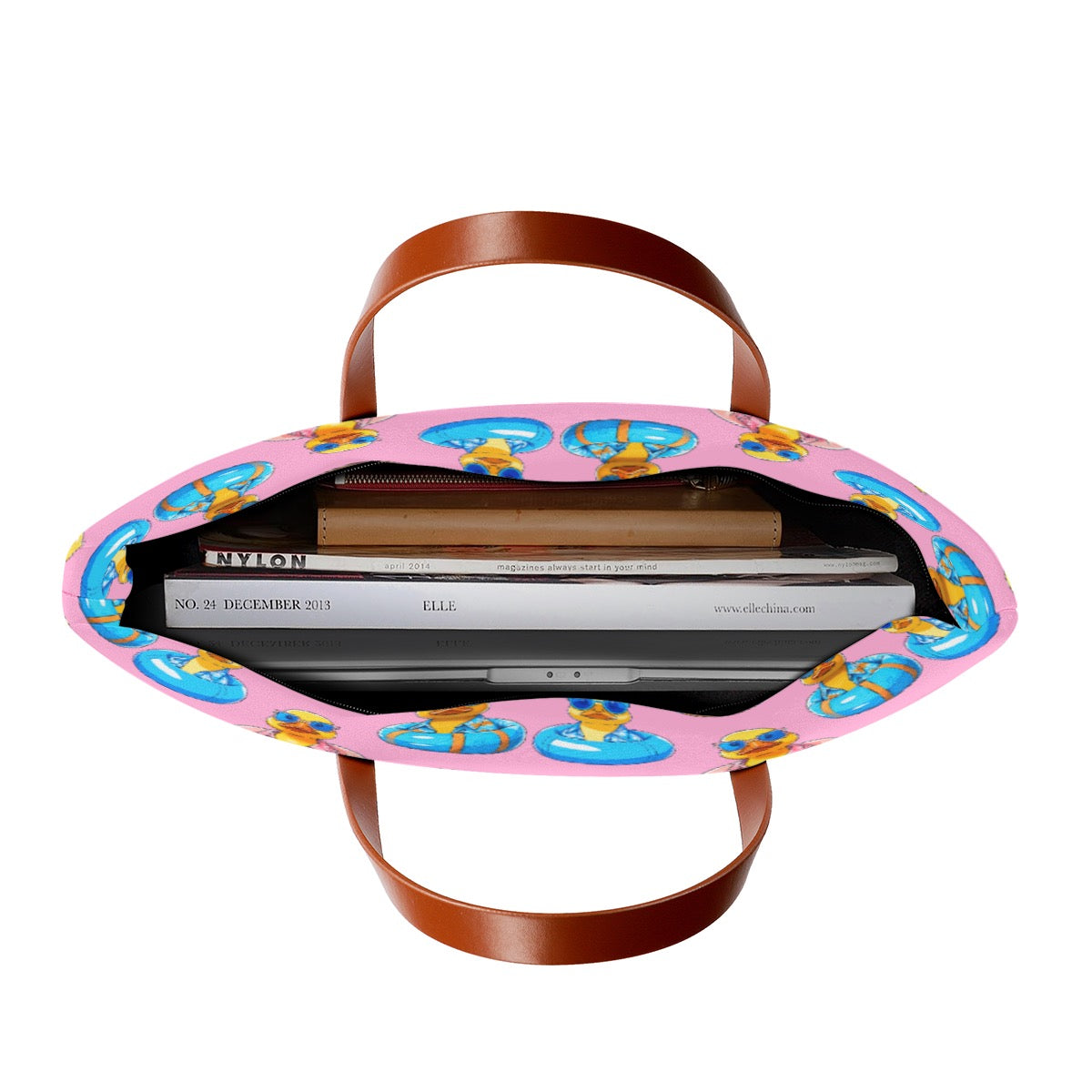 Pink Rubber Duck Cruise Tote  Waterproof Diving Cloth Bag | Beach & Vacation Travel Tote