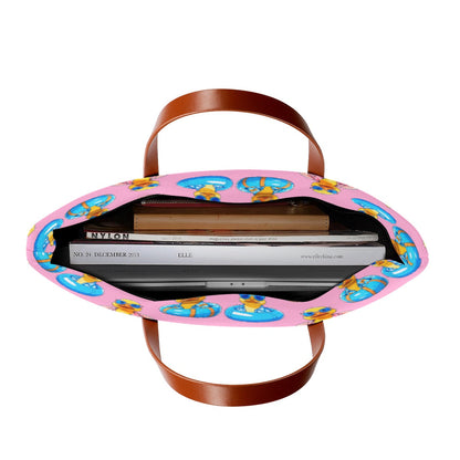 Pink Rubber Duck Cruise Tote  Waterproof Diving Cloth Bag | Beach & Vacation Travel Tote