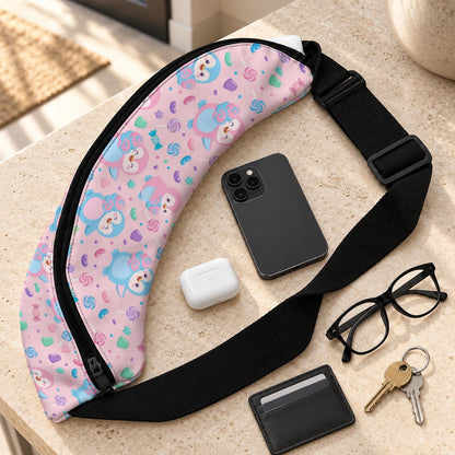 Pink Penguin Cotton Candy PU Bag – Cute Kawaii Winter & Sweet Print