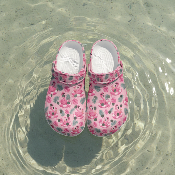 Pink Flamingo Pool Party Floating Women's Classic Clog
