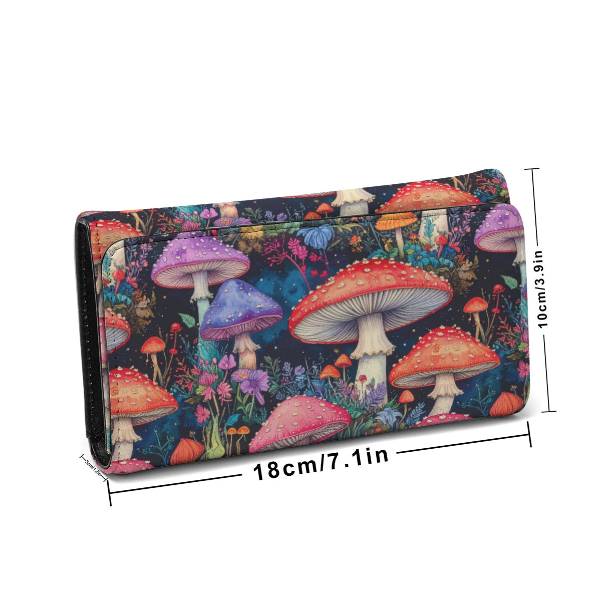 Mystical Mushroom Hippie Print Compact Card HolderFoldable Wallet