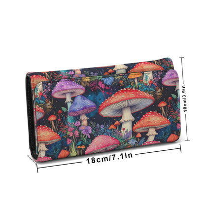 Mystical Mushroom Hippie Print Compact Card HolderFoldable Wallet