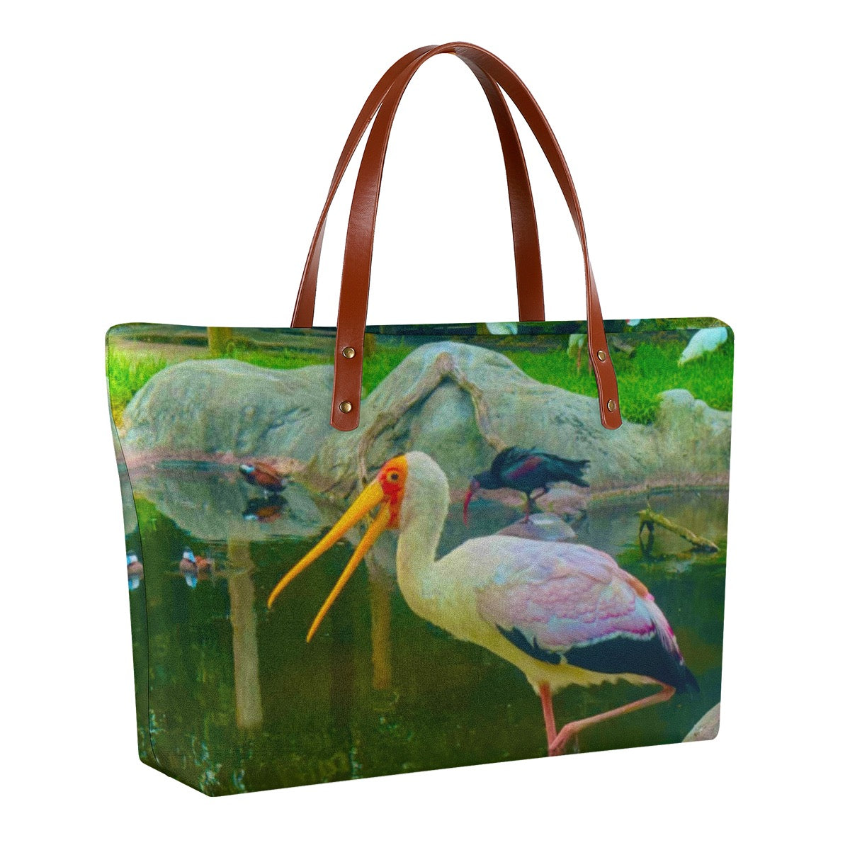 Yellow-Billed Stork Photography Diving Bag Purse – Original Wildlife Photography by Kissa Doody