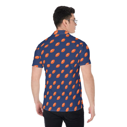 Men’s Florida Gators Inspired Blue & Orange Football Button Up Shirt – Game Day Stretch Shirt