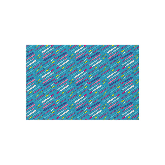 Sm0ke Me Cynthia Doobie Rainbow Multicolor Print Indoor Outdoor Rug Blue Man Cave Patio Deck Bedroom Home Decor  by Kissa Doody
