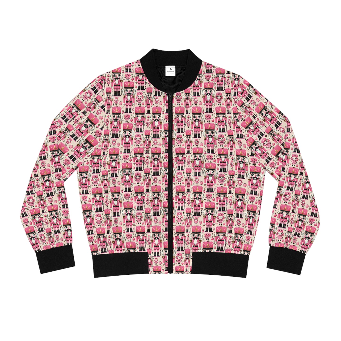 Oh Pink Nuts Nutcracker Pink Holiday Women's Bomber Jacket