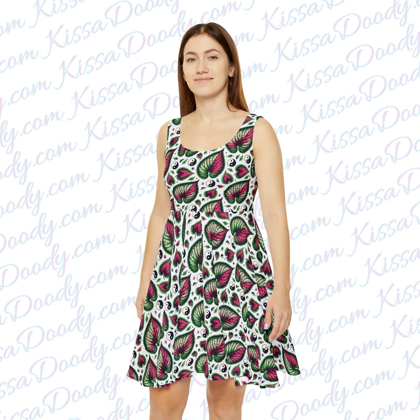 Ying-Yang Gardener Women's Leaf Print Dress