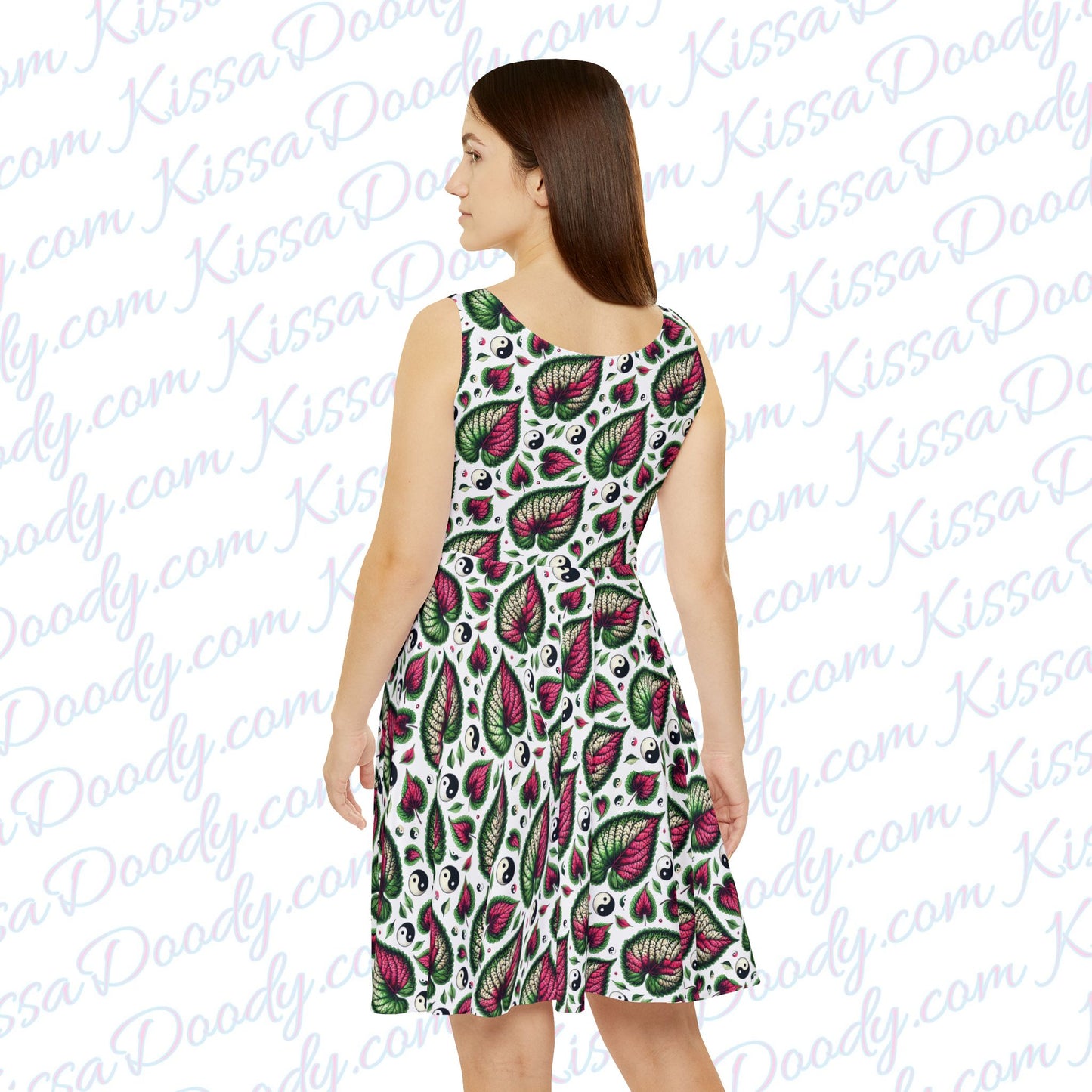 Ying-Yang Gardener Women's Leaf Print Dress