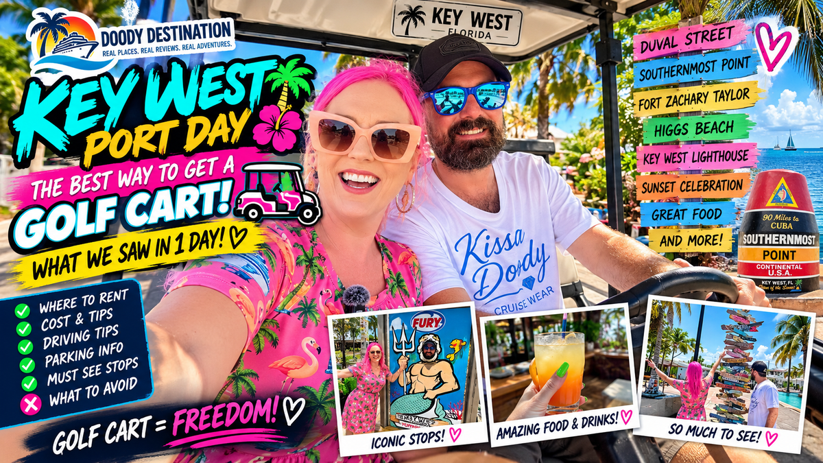 Load video: Key West Cruise Port Guide Trips and Tricks Renting a Golf Cart Beach Lunch Museums