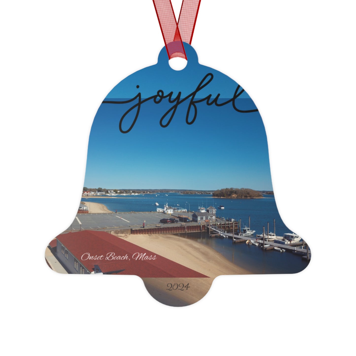 Onset Beach and Pier Cape Cod Mass Holiday Metal Ornament