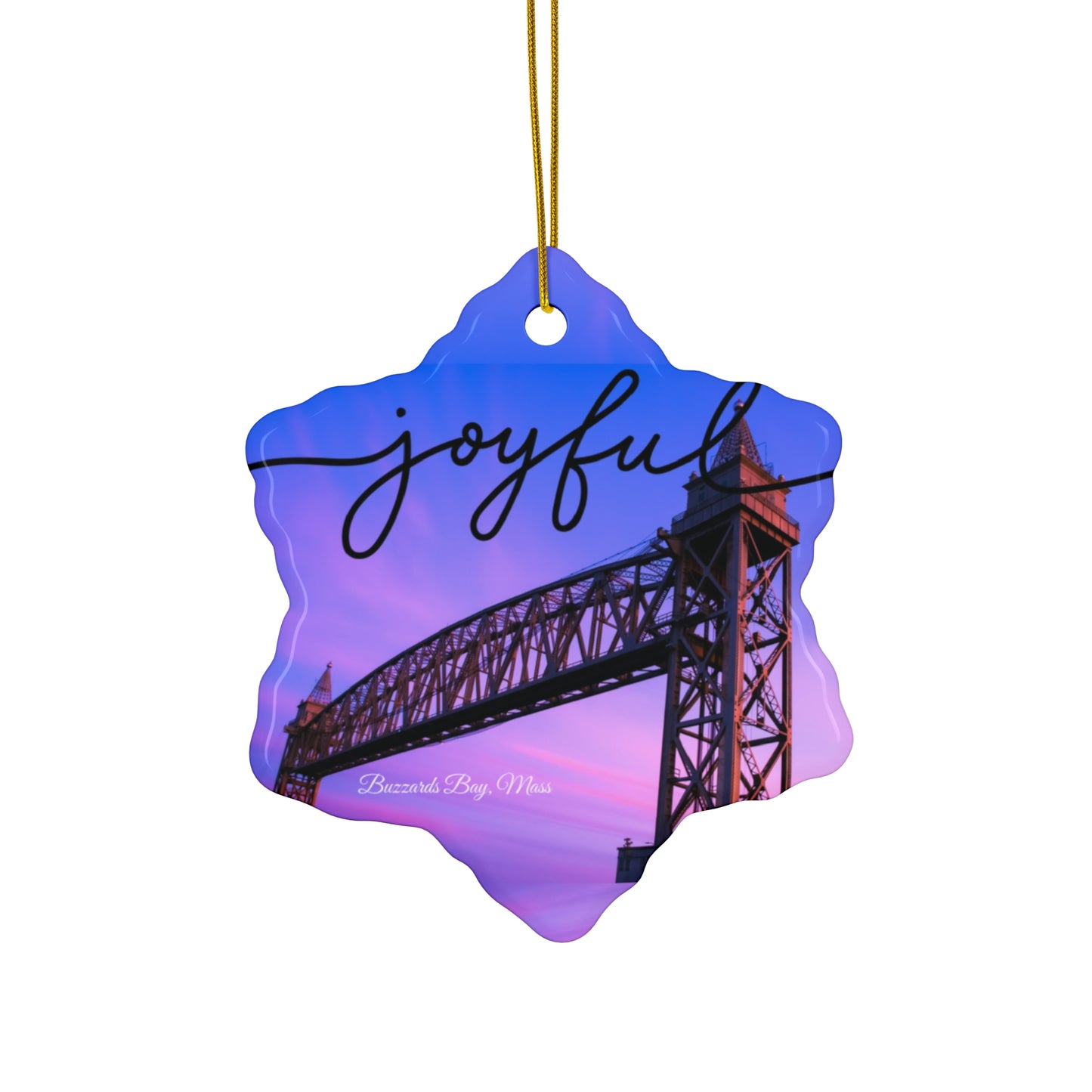 Buzzards Bay Train Bridge Cape Cod Mass Ceramic Ornament