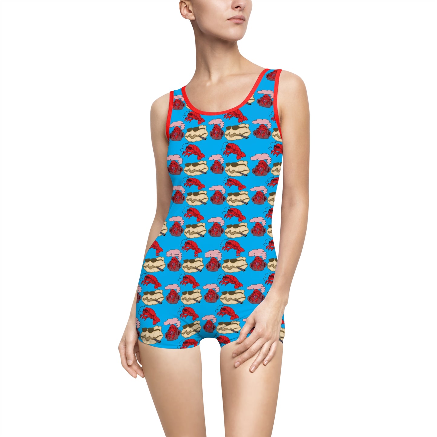 Rock Pot Lobster Women's Vintage Swimsuit