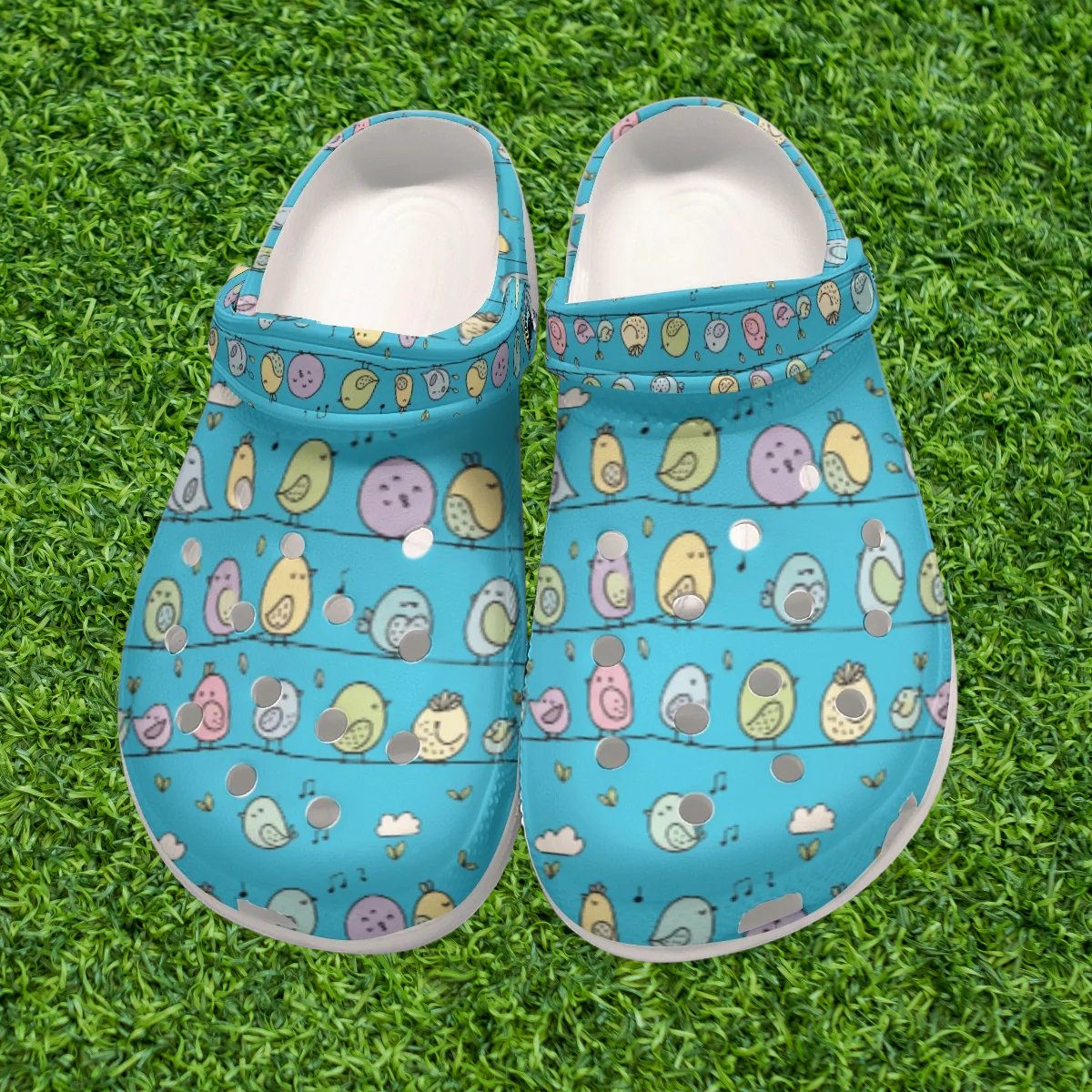 Blue Birds On A Wire Women's Classic Clogs Gardening Travel