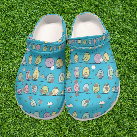 Blue Birds On A Wire Women's Classic Clogs Gardening Travel