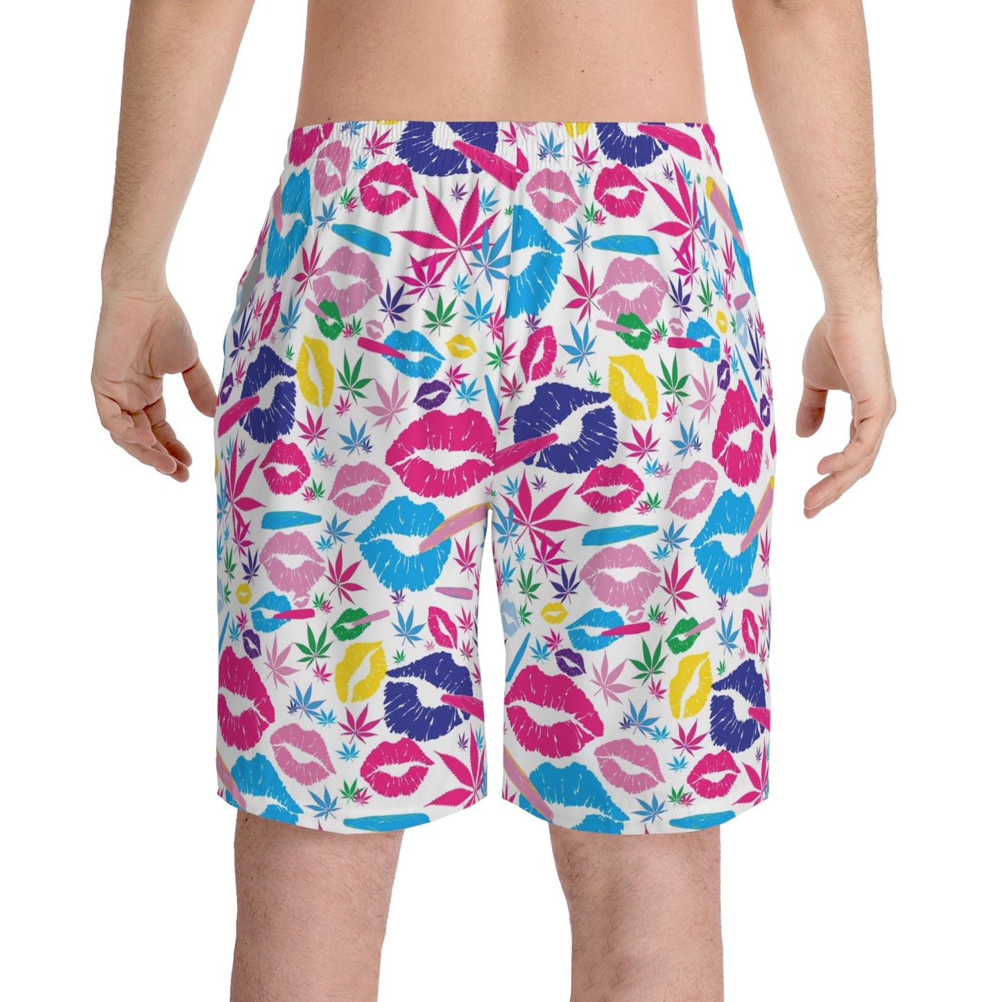 Smoke Queen White Widow Mens Elastic Beach Shorts