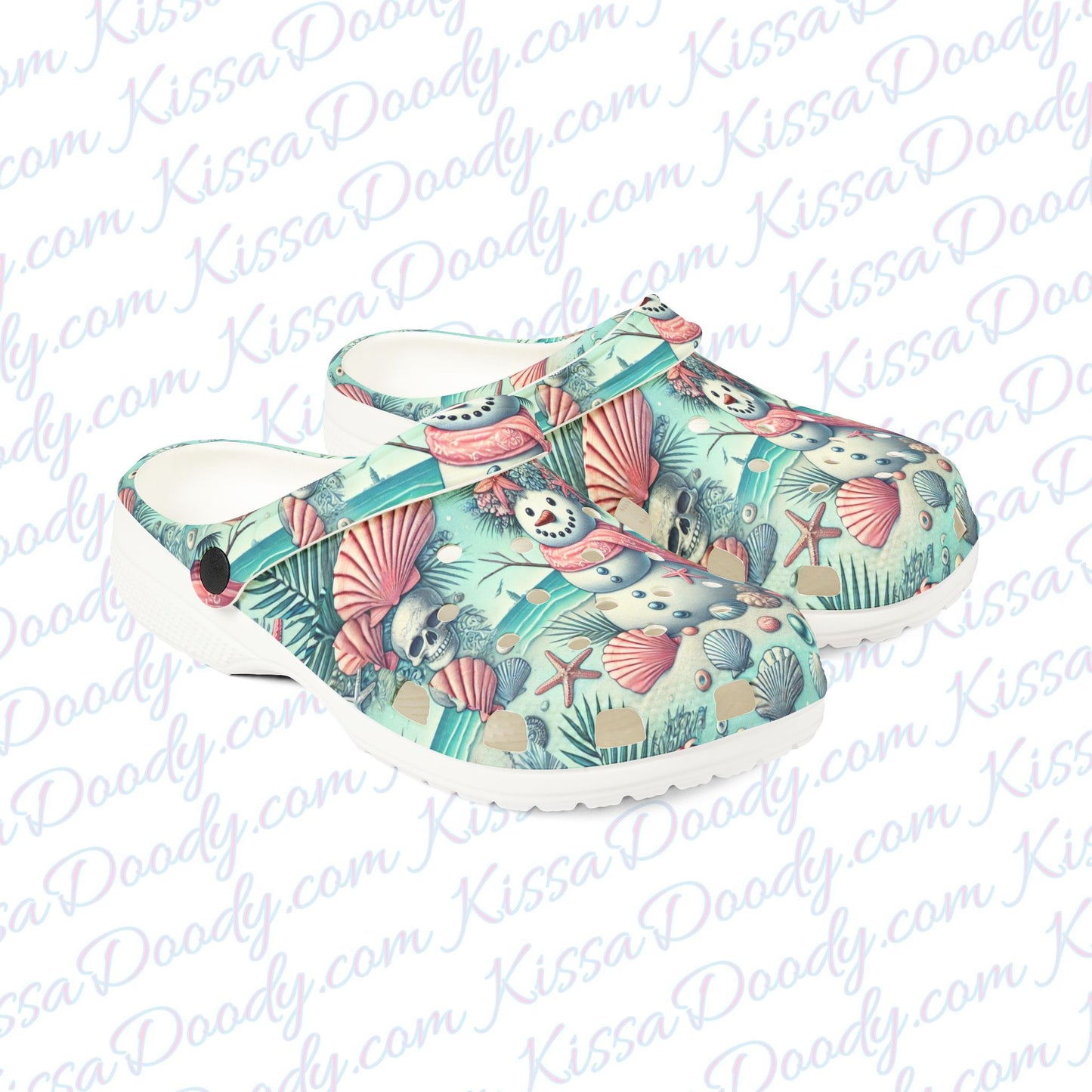 Snow Woman on the Beach Rubber Shoes Garden Clog