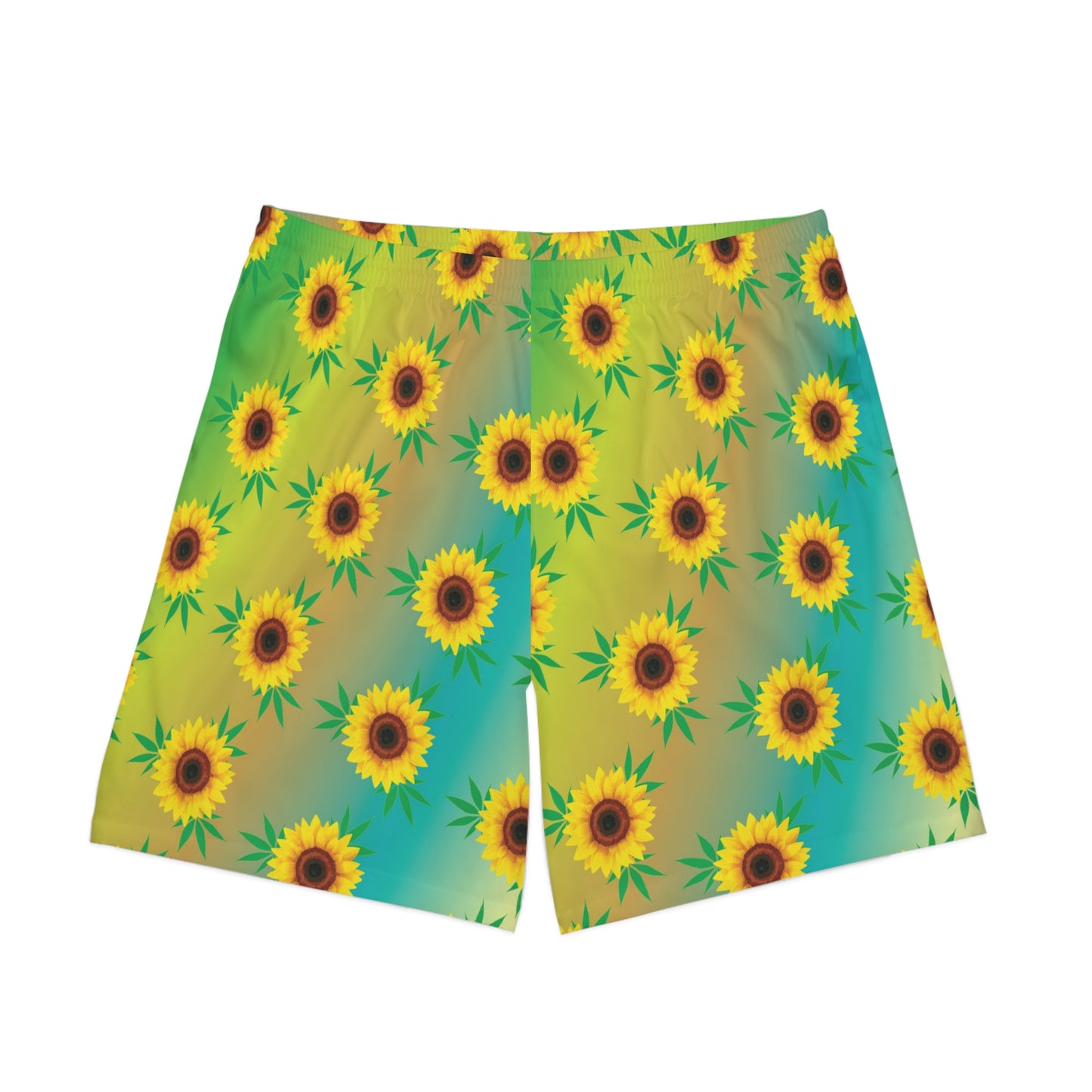 Sunflower Daze Mens Elastic Beach Shorts