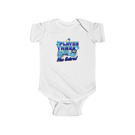 Player Three Has Entered Baby Bodysuit Cute Infant Gamer Outfit Newborn Gift Baby Shower Present Video Game Themed Apparel by Kissa Doody