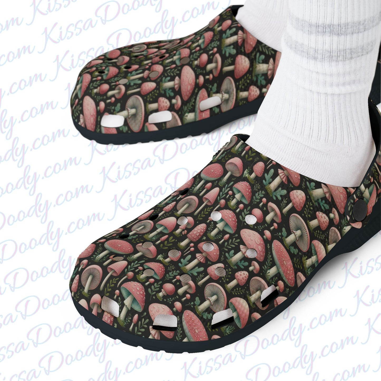 Pink Mushroom Rubber Clog Garden Shoes