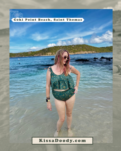 Women’s Nautical Octopus Two-Piece Swimsuit Ocean Print Bikini for Cruises & Beach