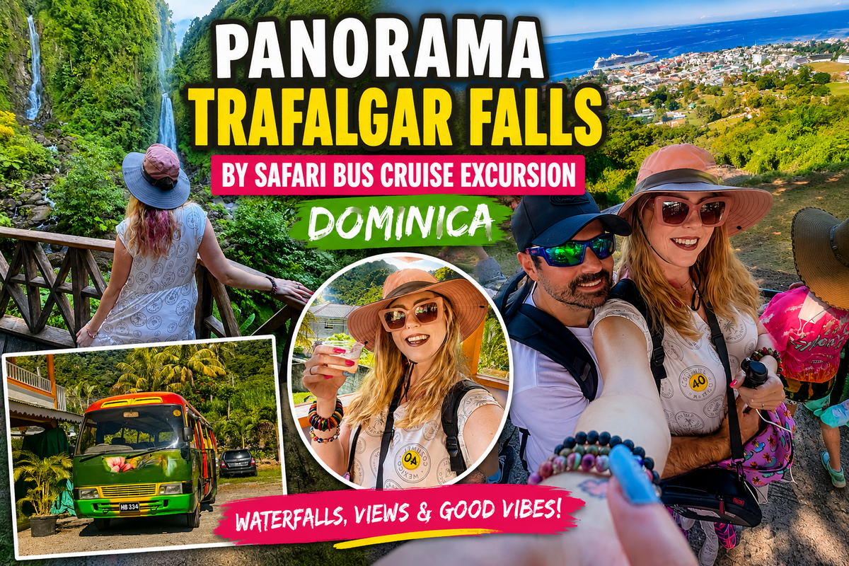 Load video: Dominica Cruise Port Excursion Trafalgar Falls Beautiful Waterfall Tour by Bus