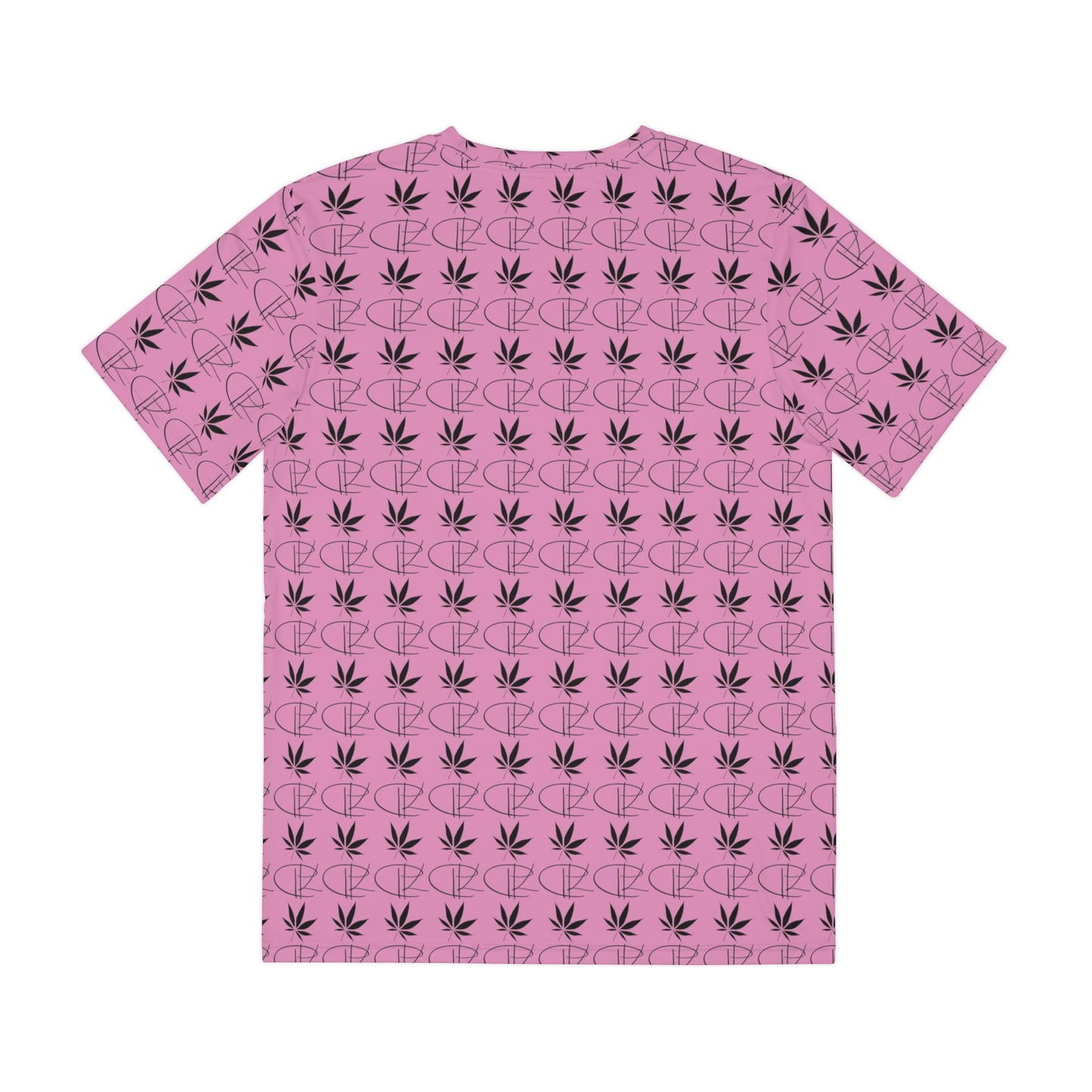 Pink Runtz Printed Mens Hemp Leaf Polyester Tee Shirt