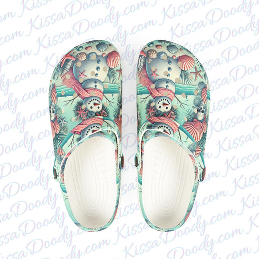 Snow Woman on the Beach Rubber Shoes Garden Clog