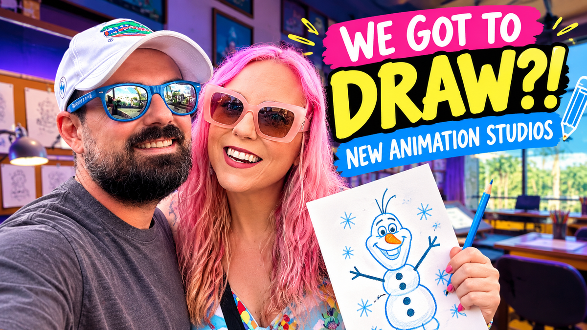 Load video: We Got To Draw With Olaf Hollywood Studios new attraction