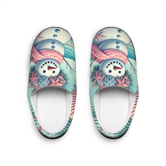 Snow Woman on the Beach Women's Indoor Slippers