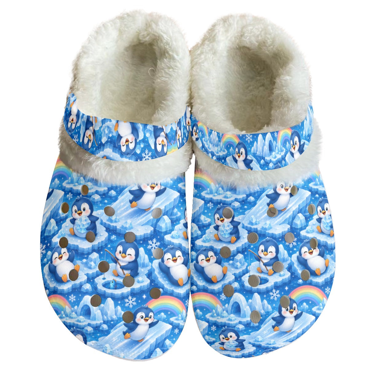 Penguin Party Women's Classic Clogs with Removable Fleece Lining